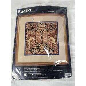 Bucilla Needlepoint Judaic Ten Commandments Kit #4729 14x14 Vintage 1997 NEW